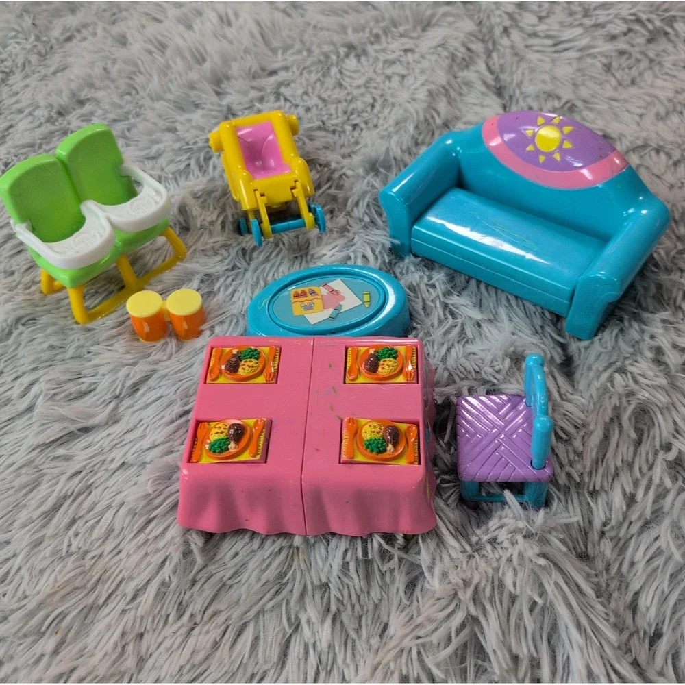 Vintage Mattel Dora the Explorer Doll House Figures Dollhouse Furniture Lot Of 7